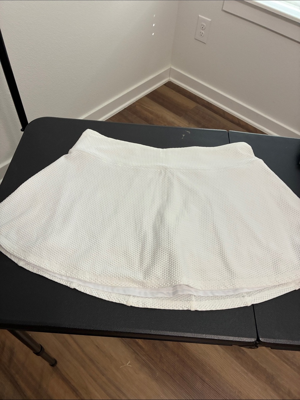 Kyodan White Textured Mesh Skort